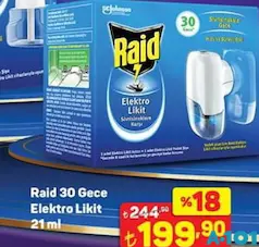 RAİD 30 GECE ELEKTRO LİKİT 21 ML fiyat ve kampanya bilgisi